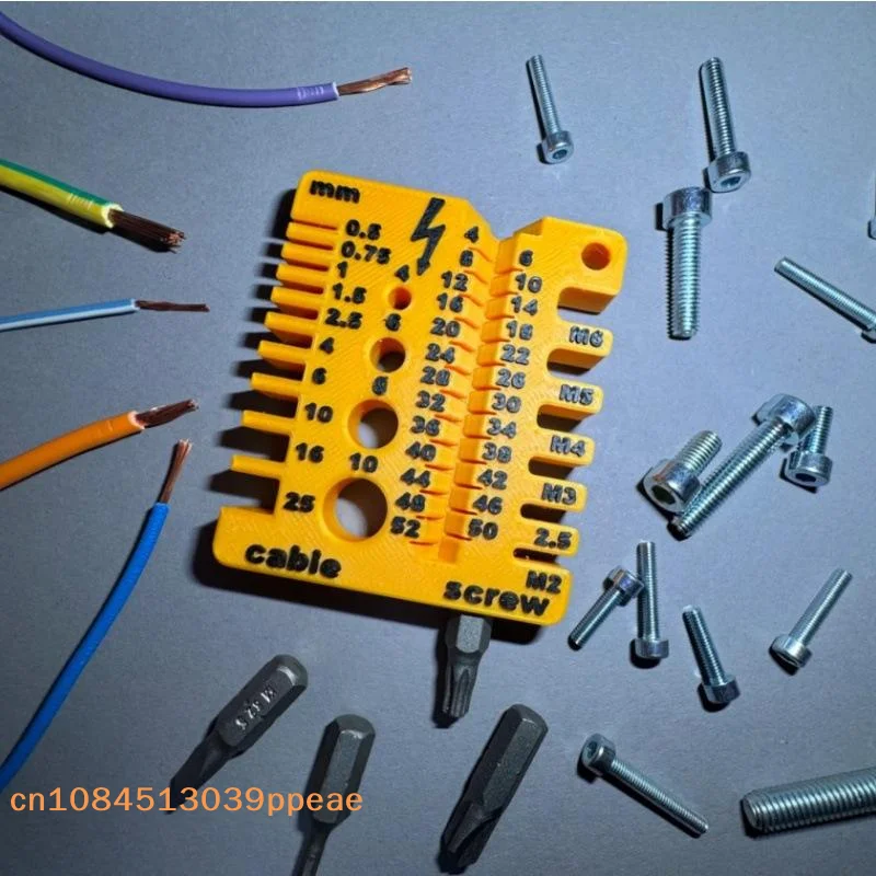 

Портативный 3D-печатный измеритель резьбы для гаек и сверл, 1 шт.