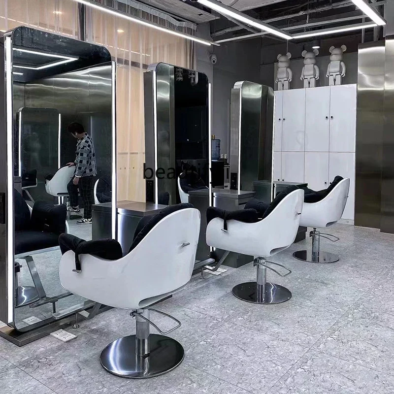 Silla de peluquería, barbería, taburete especial para corte de pelo, elevación simple, permanente y teñido de fibra de vidrio