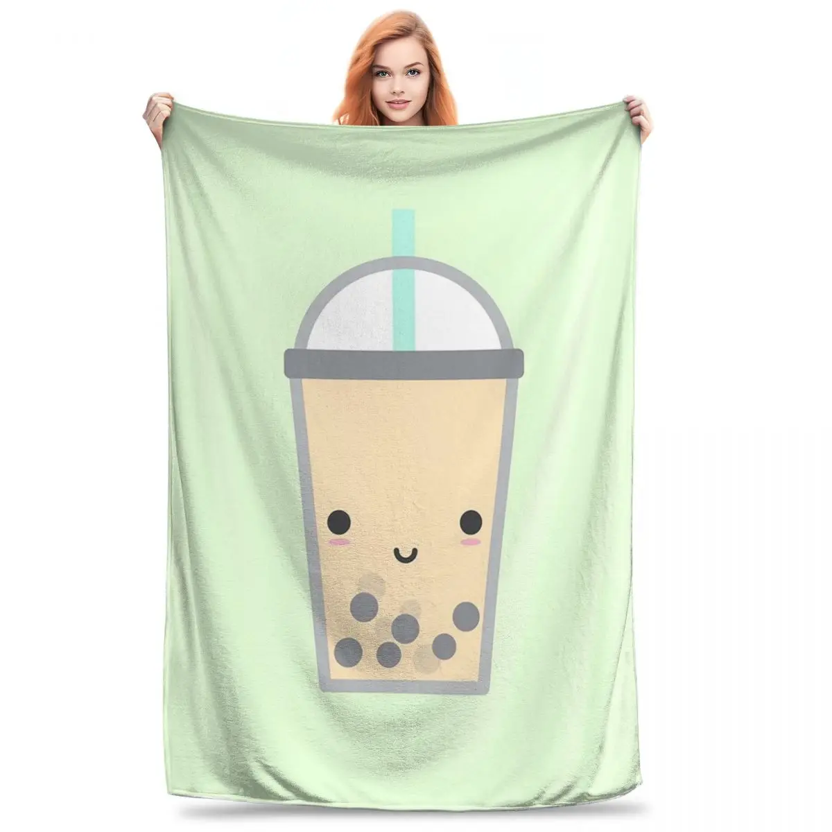 Cute Bubble Tea (Boba) Blankets Fleece Multi-function Throw Blankets Sofa Throw Blanket For Home Outdoor Throws Bedspread