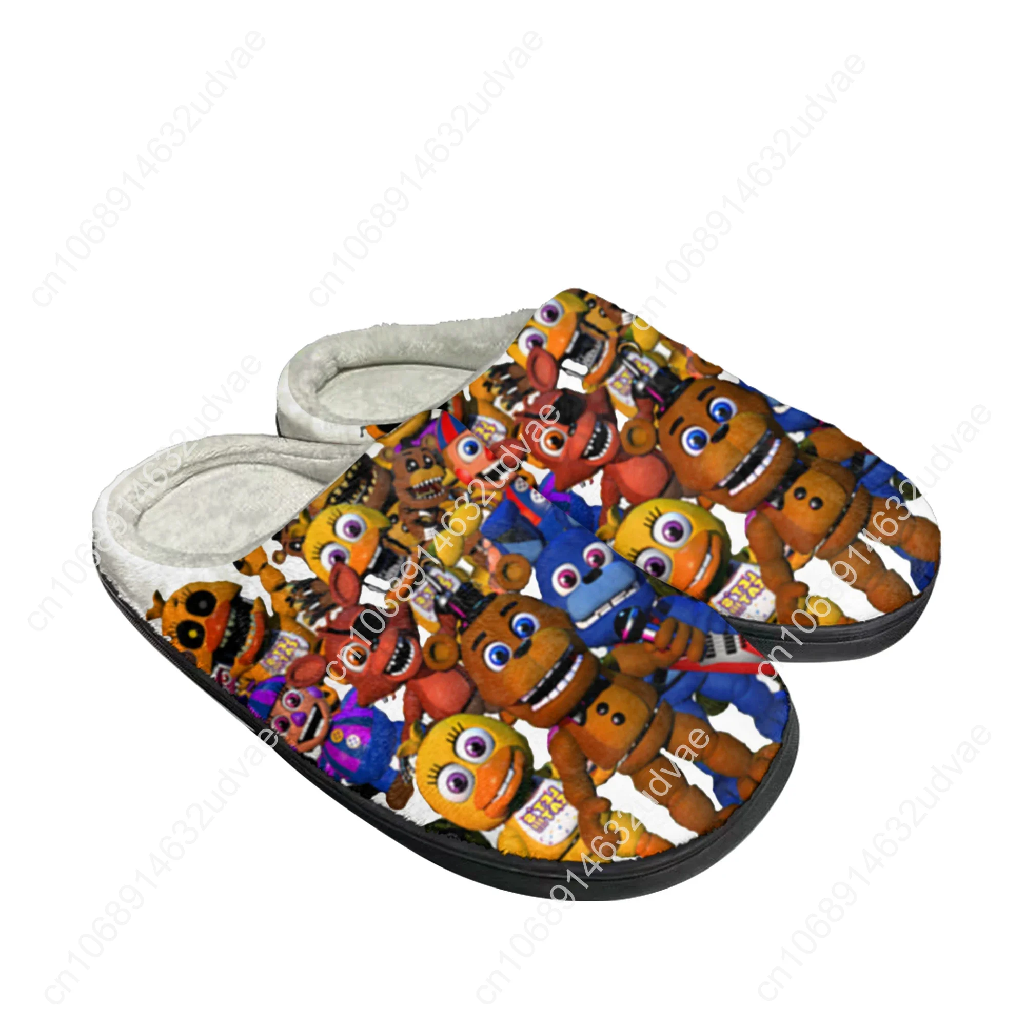 Fnaf Freddy Anime At Game Nights Cartoon Five Home Cotton Custom Slippers Mens Womens Sandals Plush Keep Warm Thermal Slipper