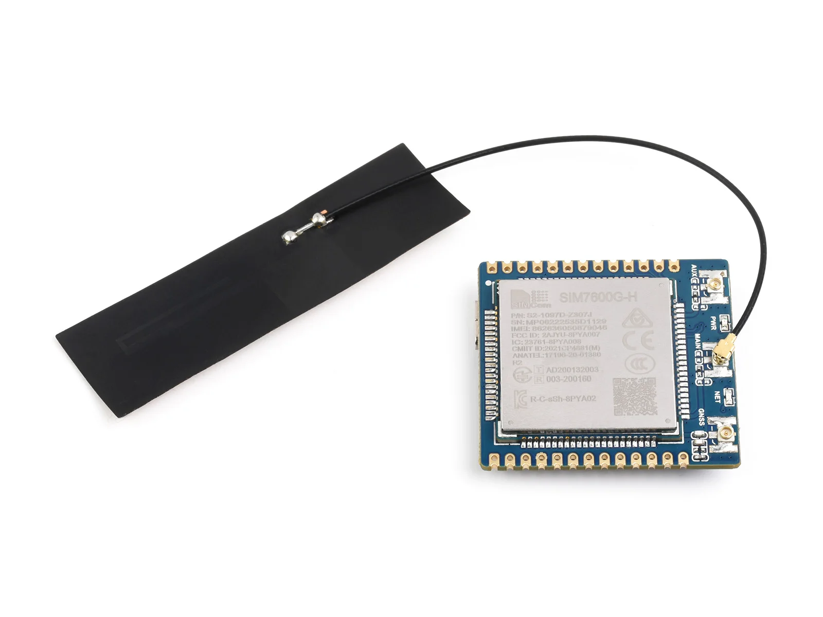 Waveshare SIM7600X 4G Communication Module, Multi-band Support, Compatible with 4G/3G/2G,with GNSS Positioning-Standard Version