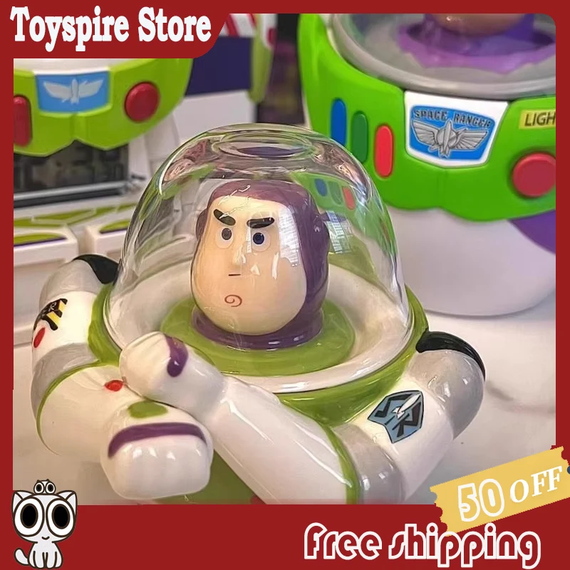 

Чайный набор Pixar Disney с Баззом Лайтером: забавный, милый, мультяшный, керамический, с стеклянной кружкой для воды, креативный подарок на день рождения для мужчин