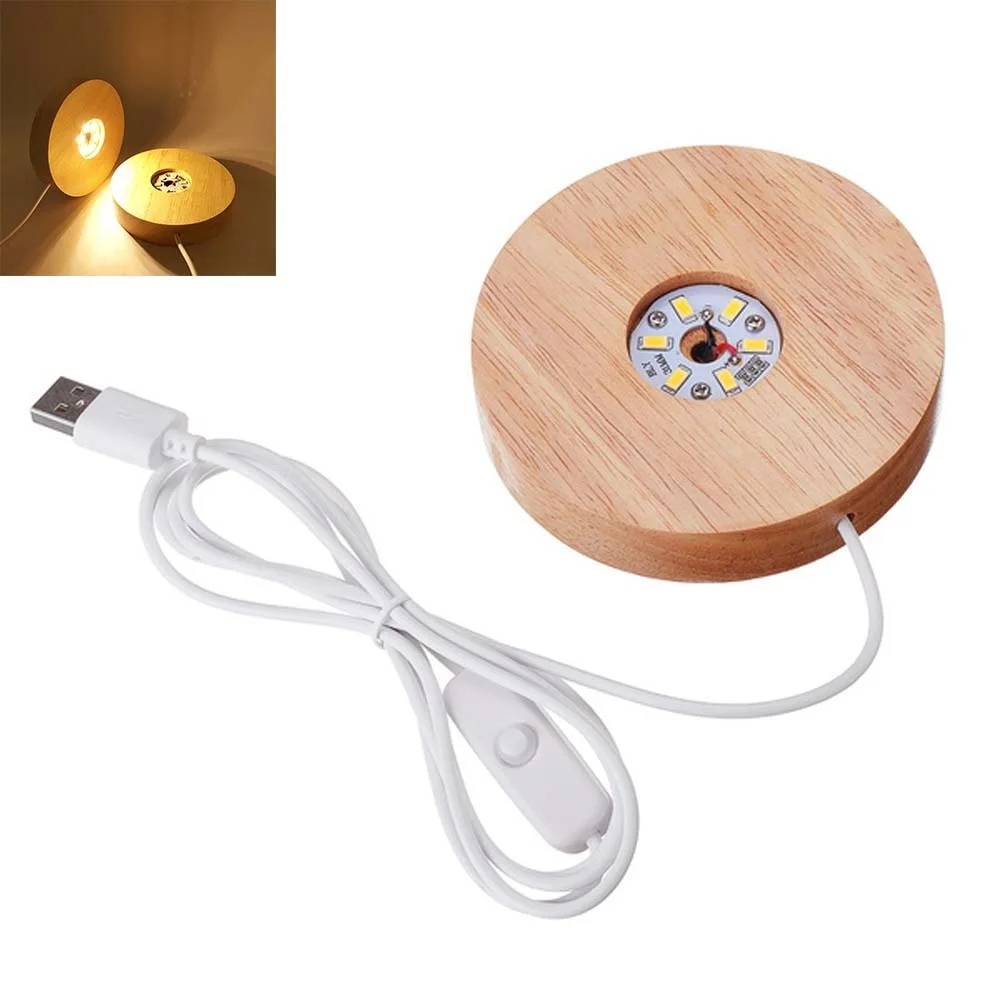 

Bohemian Round Lamp Base Solid Wood Display Stand Lamp Holder LED Wood Lamp Holder Home Decor