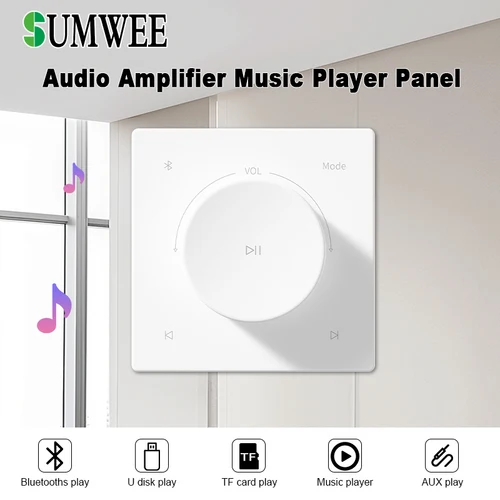 SUMWEE Home 86 tipo mini sistemas de sonido panel de control de música Hotel bluetooths audio amplificadores de pared TF AUX reproductor altavoces de techo