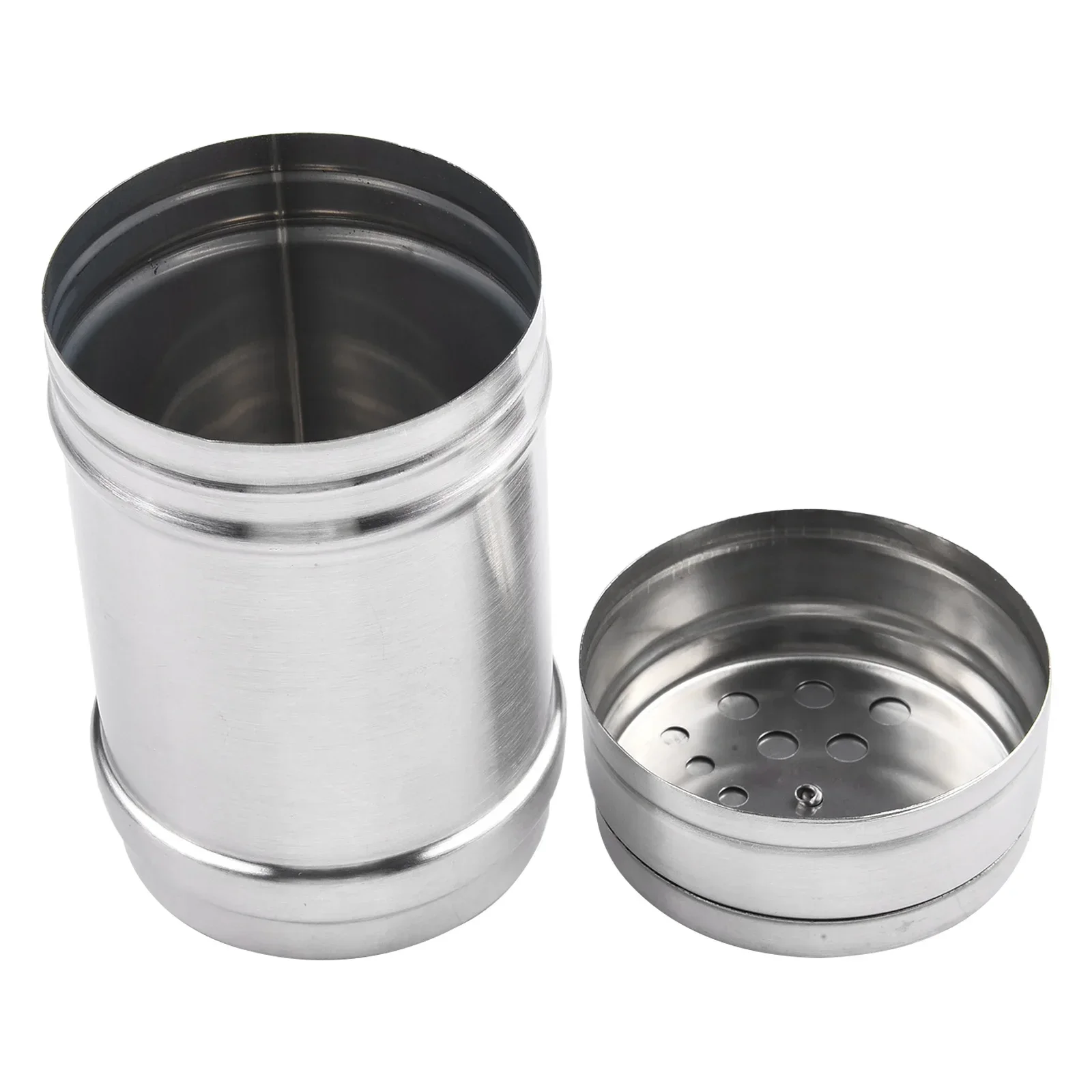 Stainless Steel Seasoning Shaker Bottle Jar BBQ Salt Pepper Condiment Box Sugar Bottle Rotating Cover Multi-purpose Spice Jar