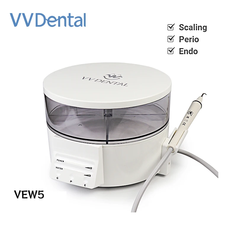 

VVDental Ultrasonic Scaler 1000ml Capacity Water Bottle Touch Operation with 6 Working Tip Dental Portable Ultrasound Set VEW5