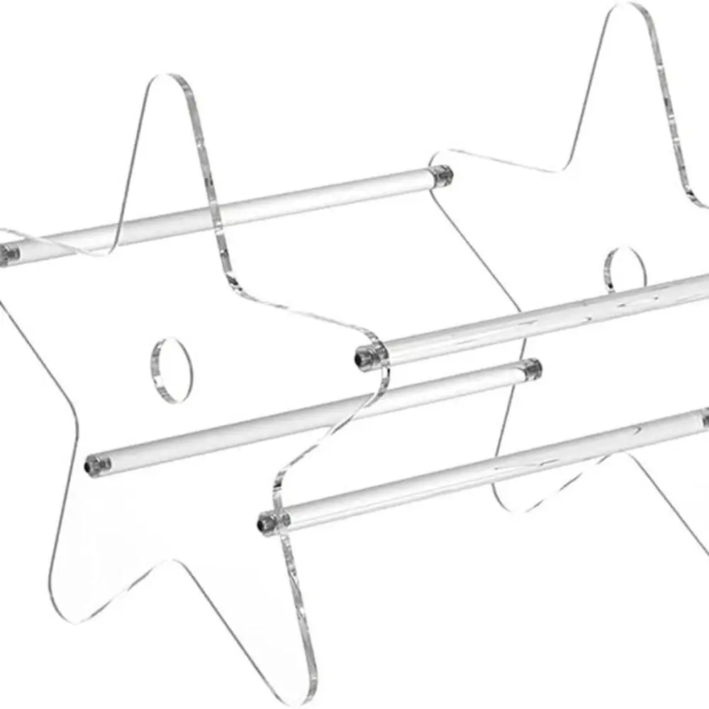 Easy to Use Standing Display Shelf Detachable Five-pointed Star Record Storage Rack Transparent Acrylic Display Stand CD