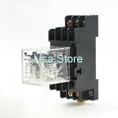 

48VDC Coil 3PDT 11P 11Pins General Purpose Power Relay 5A 250VAC/28VDC w Base