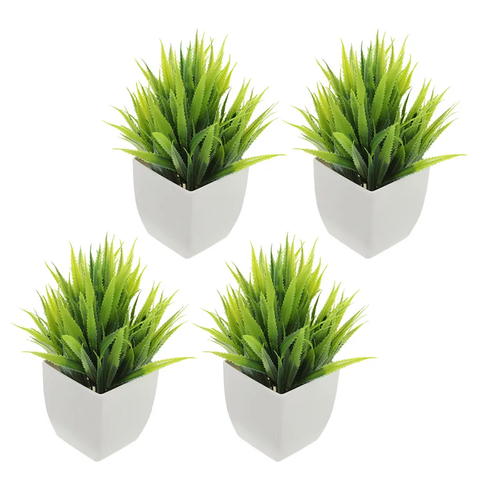 

4 Pcs Artificial Plants Realistic Greenery Decor IndoorPot Small Juicy Faux Office Home Spring Flowers Arrangement