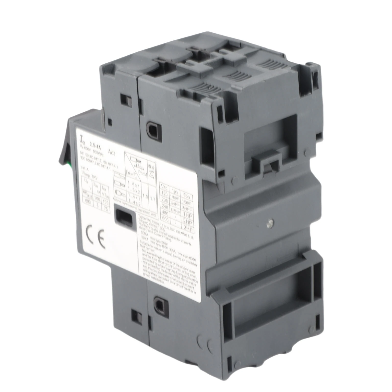 Motor Circuit Protector 35mm Rail Mount Thermal Magnetic Type Motor Overload Protection Switch AC 690V