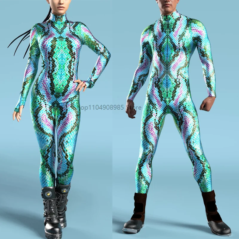 

Crocodile Dundy Costume Sexy Fish Scale Jumpsuit Halloween Mermaid Cosplay Bodysuit Zentai Suit 2025