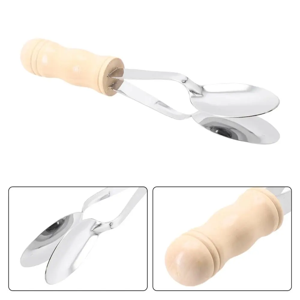 Cucharas de castañuela musicales con mango de madera de 20 cm, metrónomo de madera, suministros portátiles para clases de música y enseñanza