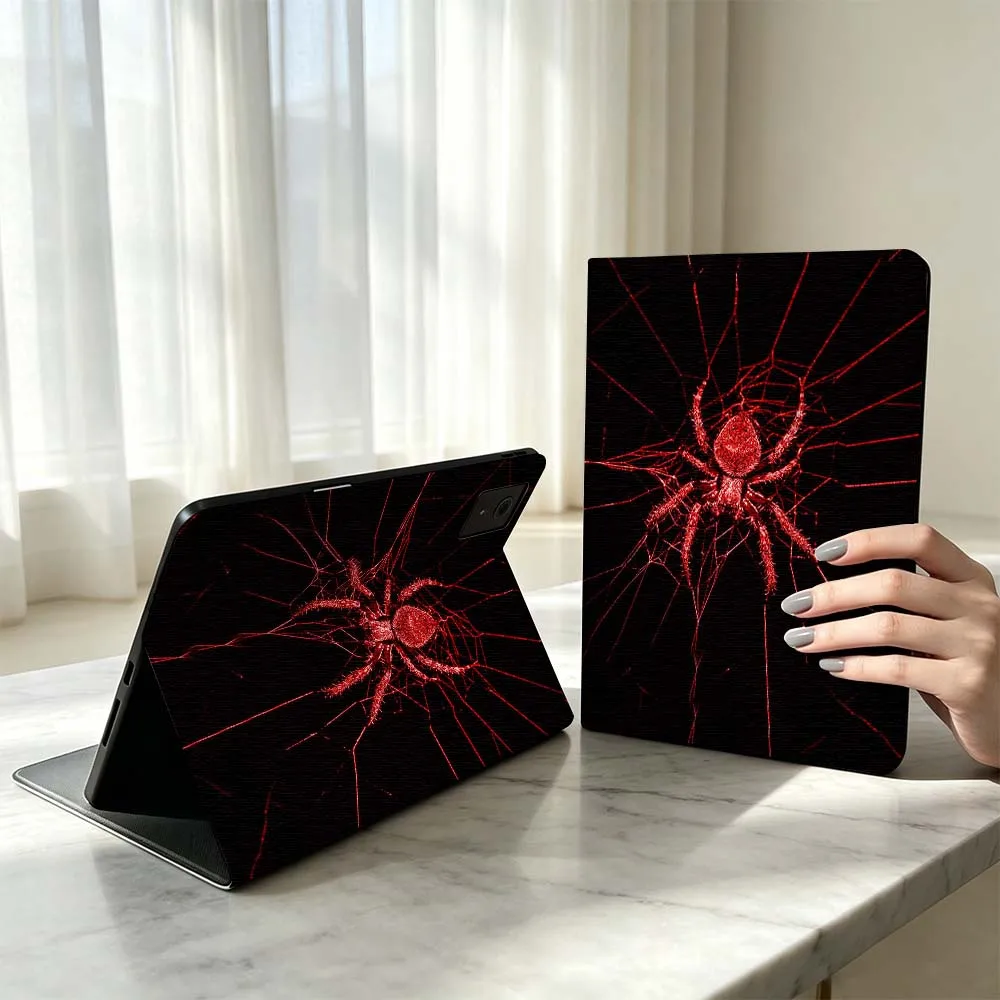 Red Spider Pattern Pen Tray For Xiaomi Poco Redmi Pad 8 2 4 C1 6 6S 7 7S SE 9.7 14 11 11.2 12.1 12.5 Inch Tablet Case