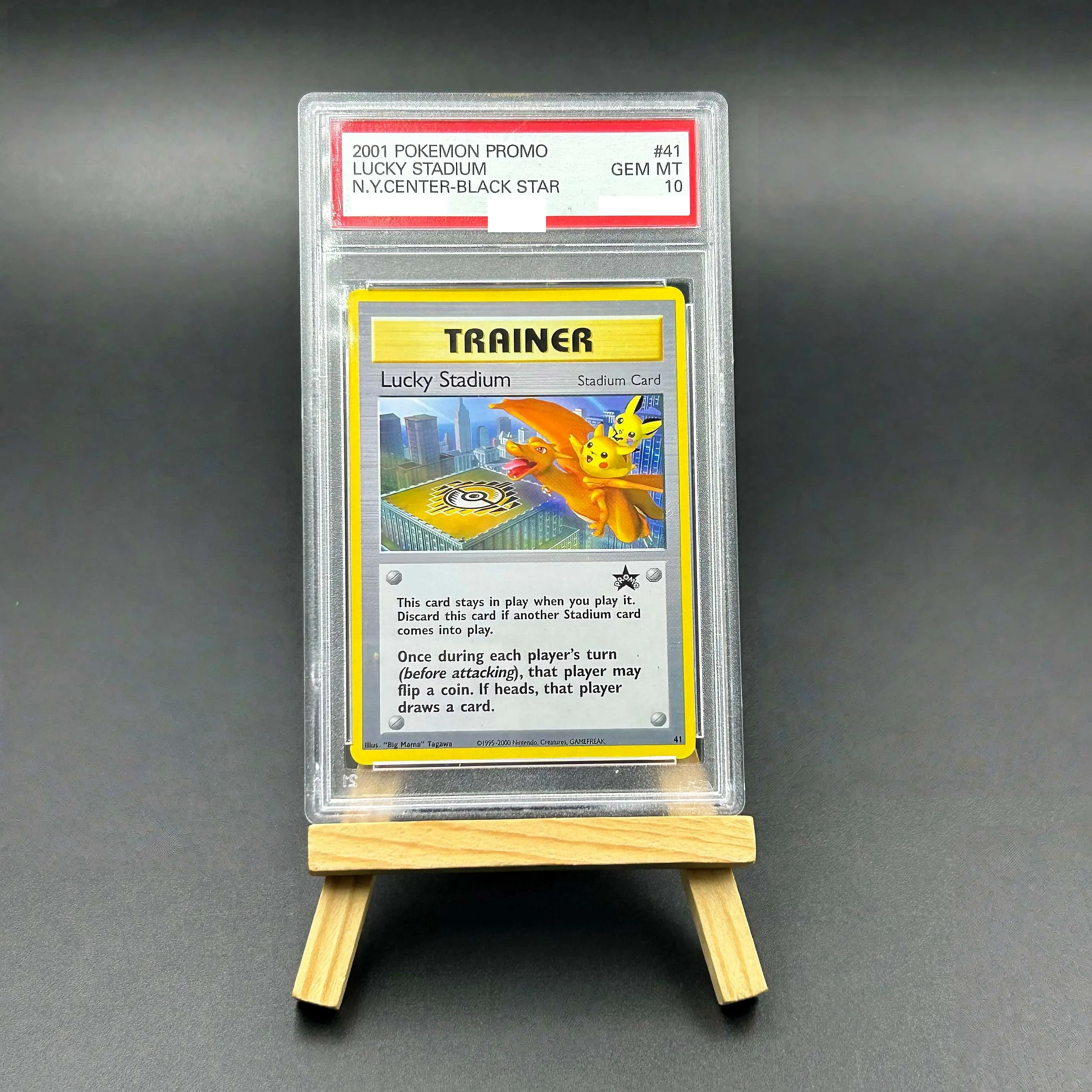 

2001 Pokemon Lucky Stadium Textured NY Center Black Star Promo Card - Gem Mint 10 Collectible TCG