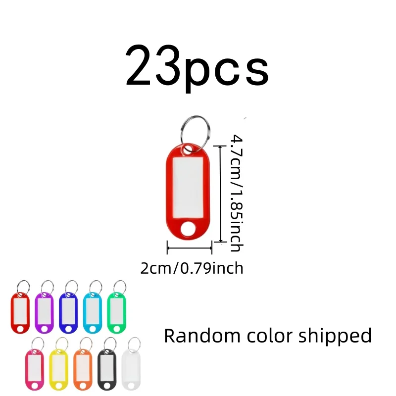 23 pcs Travel Bag Tags, Blank Writable Surface, suitable for Hotel Room Number Tags, Random Color Assortment