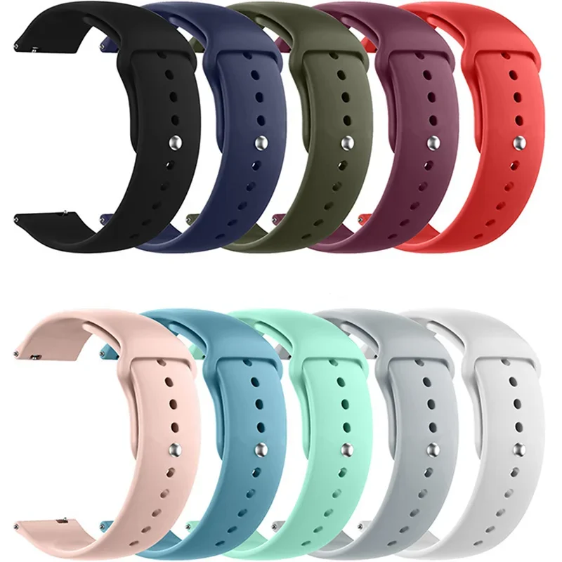 18/20/22MM Strap For Samsung Galaxy Watch 7 5pro/6/4/Classic/Active 2 40/44MM Gear S3 Silicone Bracelet Huawei GT 2/2e/3Pro Band