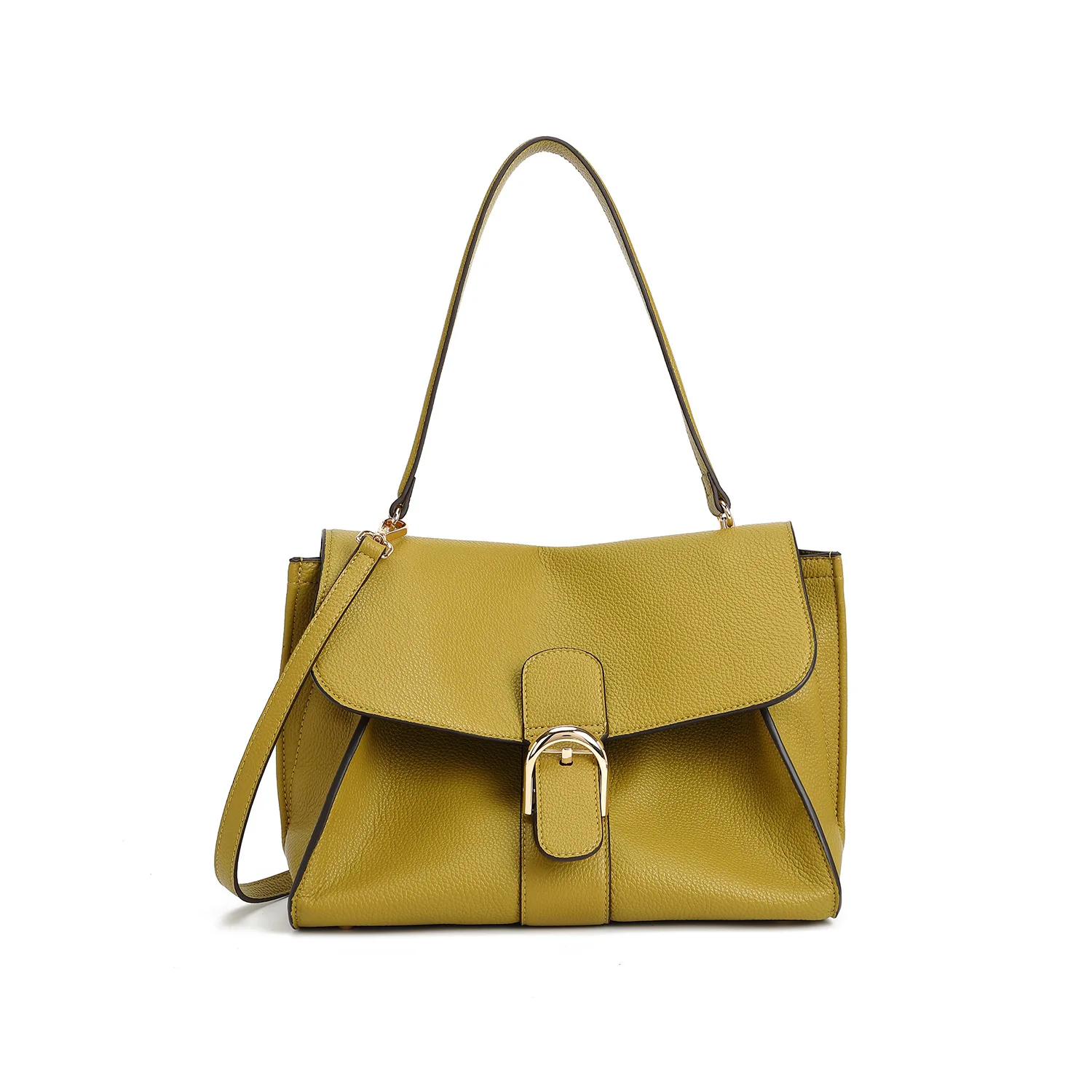 

New fashionable women's simple PU leather commuter portable saddle bag soft retro style multi-functional shoulder crossbody bag