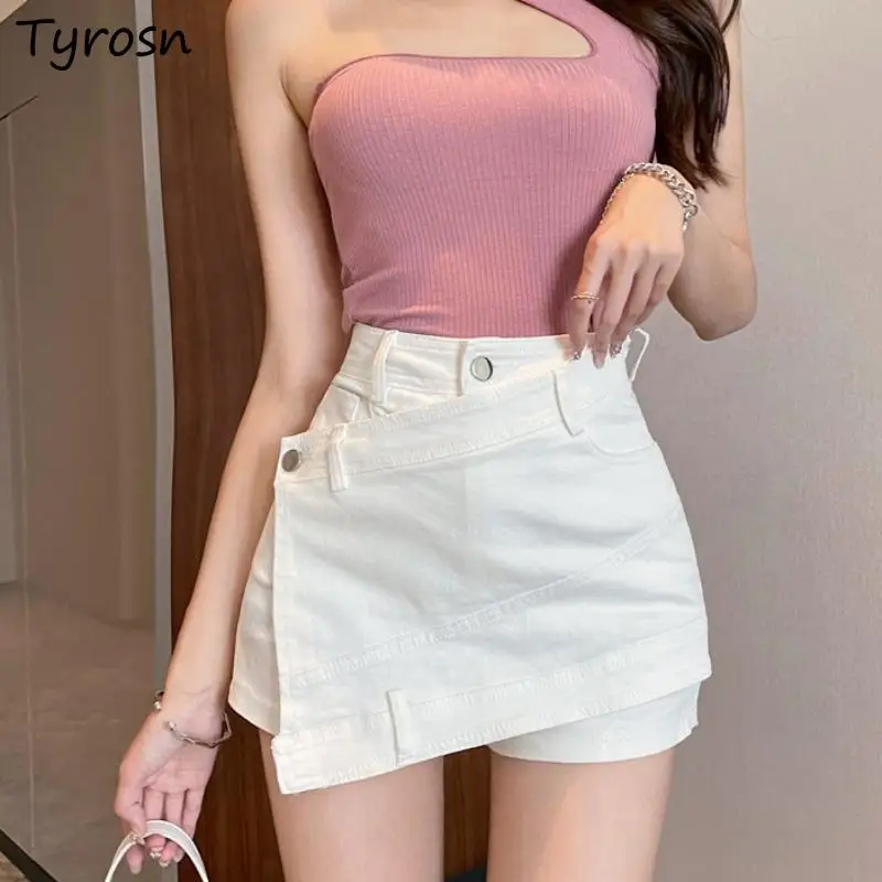 

Shorts Women Design Solid Casual Denim Trousers Korean Style Ladies Trendy High Waist Summer Slim Cozy Daily Streetwear Simple