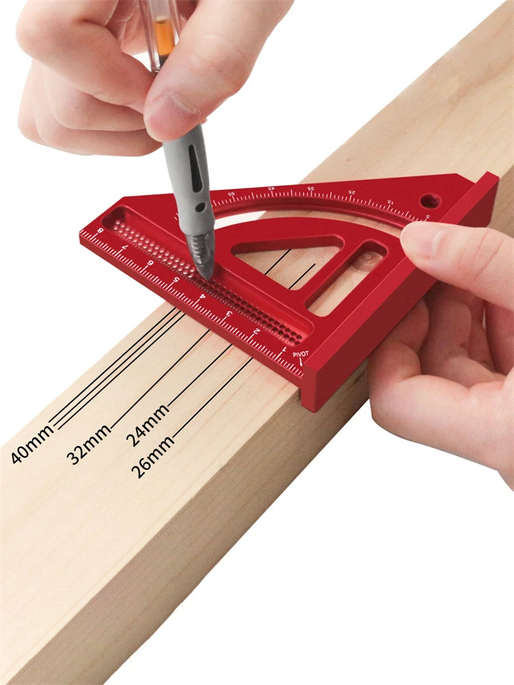 Multi Angle Measuring Ruler Woodworking Square Protractor - 3D Multi Angle Layout Measuring Tools