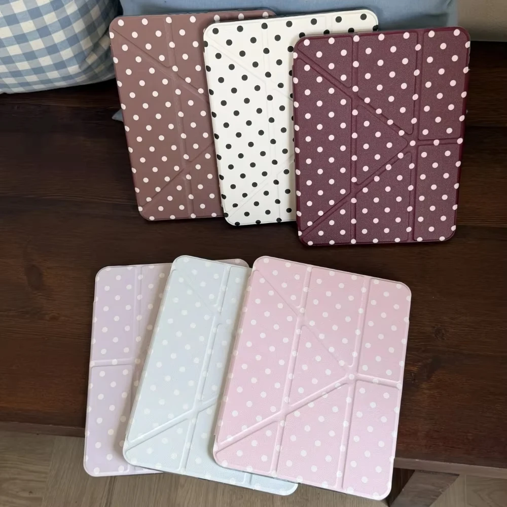 New Simple Colorful Polka Dot Y2K Tablet Case For iPad Pro 11 12.9 13 A16 M2 M4 M3 M5 5/6/7/8/9/10/11th Mini Air 3 4 5 6 7 Cover
