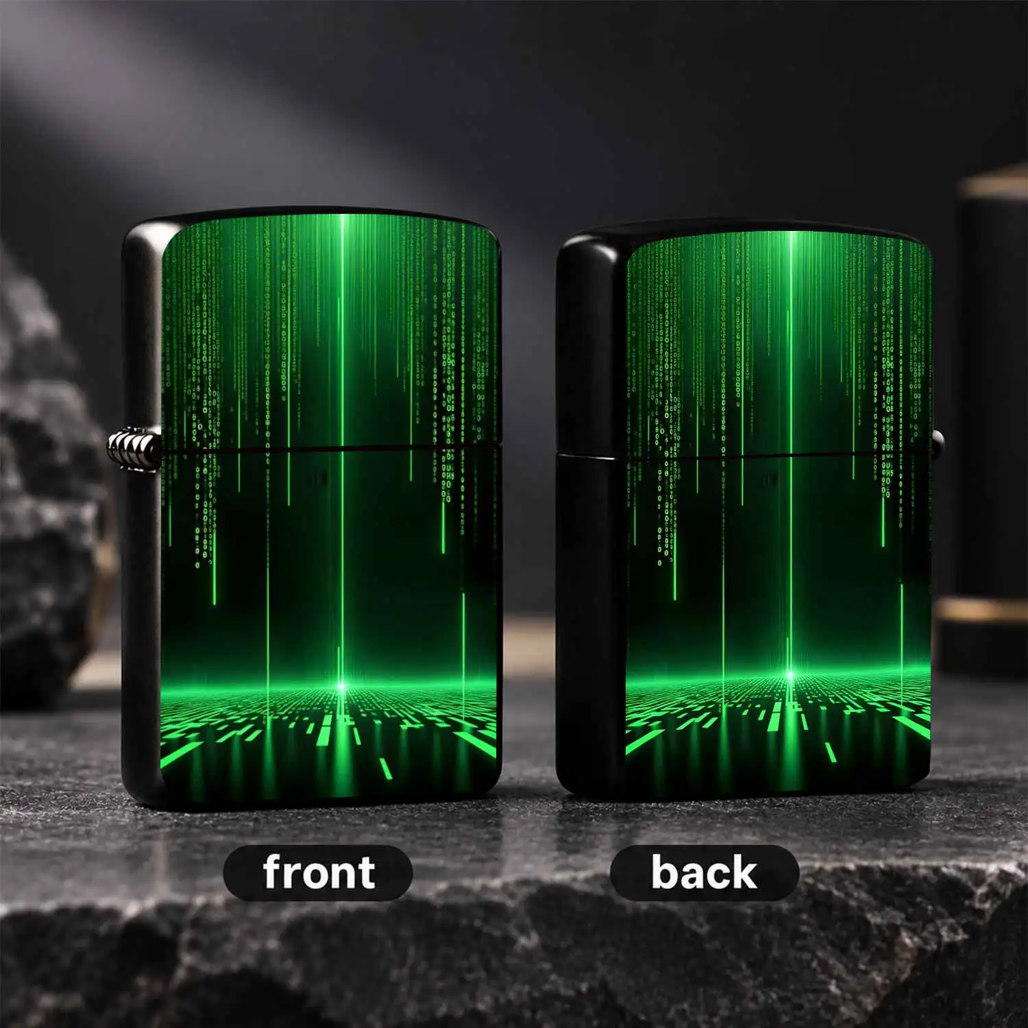 Cyber Matrix Data Stream Themed Lighter, Sci-Fi Green Digital Rain Cool Look, Perfect For Daily Commute Outdoor Activities, Ideal Creative Practical Gift For Friends, Stylish Trendy Accessory For All Scenarios A Humorous And Interesting Lig