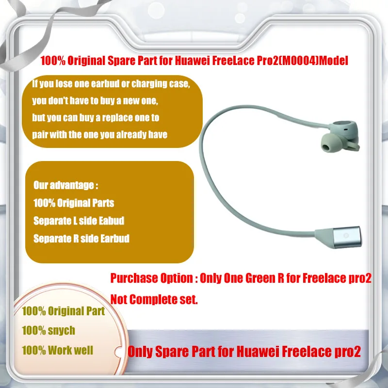 Huawei Freelace Pro2(M0004) 블루투스 헤드폰용 오리지널 부품 교체 왼쪽 및 오른쪽 부품 별도 판매, 풀세트 아님