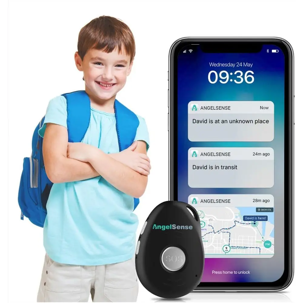 

Персональный GPS-трекер для детей, подростков, аутизма, особых потребностей, пожилых людей, деменции — двусторонняя громкая связь и кнопка SOS — Sc
