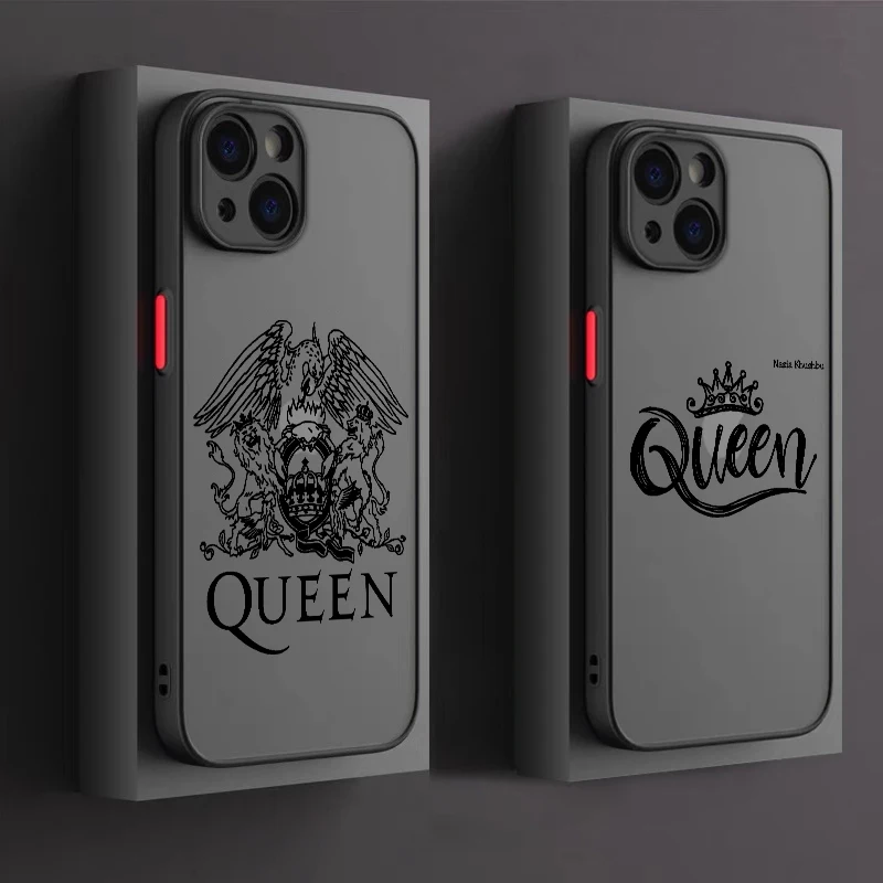 Rock Band Logo The Queen Phone Case For Apple iPhone 15 14 13 12 11 XS Mini Pro Max 8 7 XR X Matte Frosted Translucent