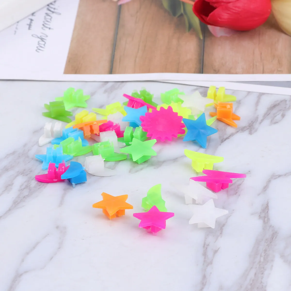 

36Pcs Bicycle Wheel Spoke Decoration Colorful Plastic Beads Clip on Mountain Road Bike Accessories Cycling Parts