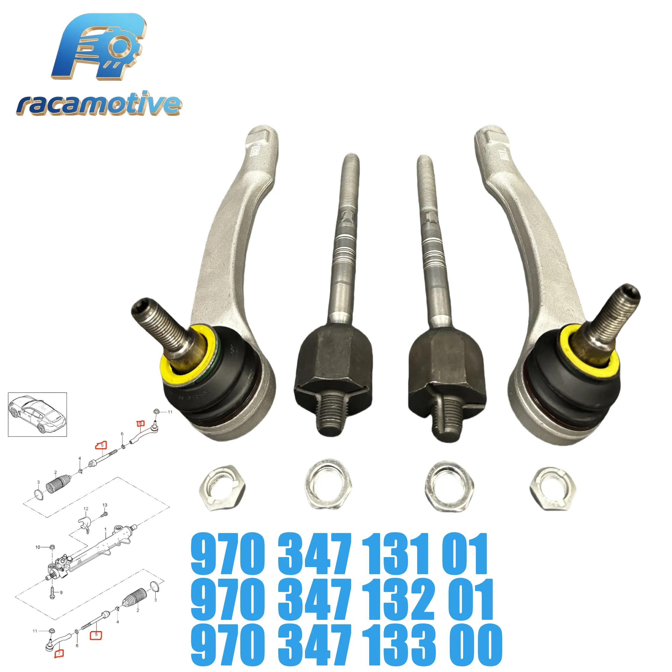 97034713101 97034713201 97034713300 for Porsche Panamera 970 3.0 D 4.8 Turbo Front Axle External Steering Stem End Ball Joint.