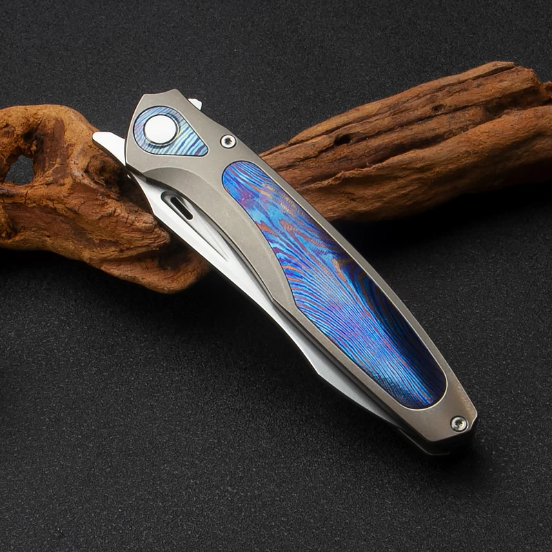 M390 series gift outdoor camping hiking survival EDC knife tool titanium alloy handle design