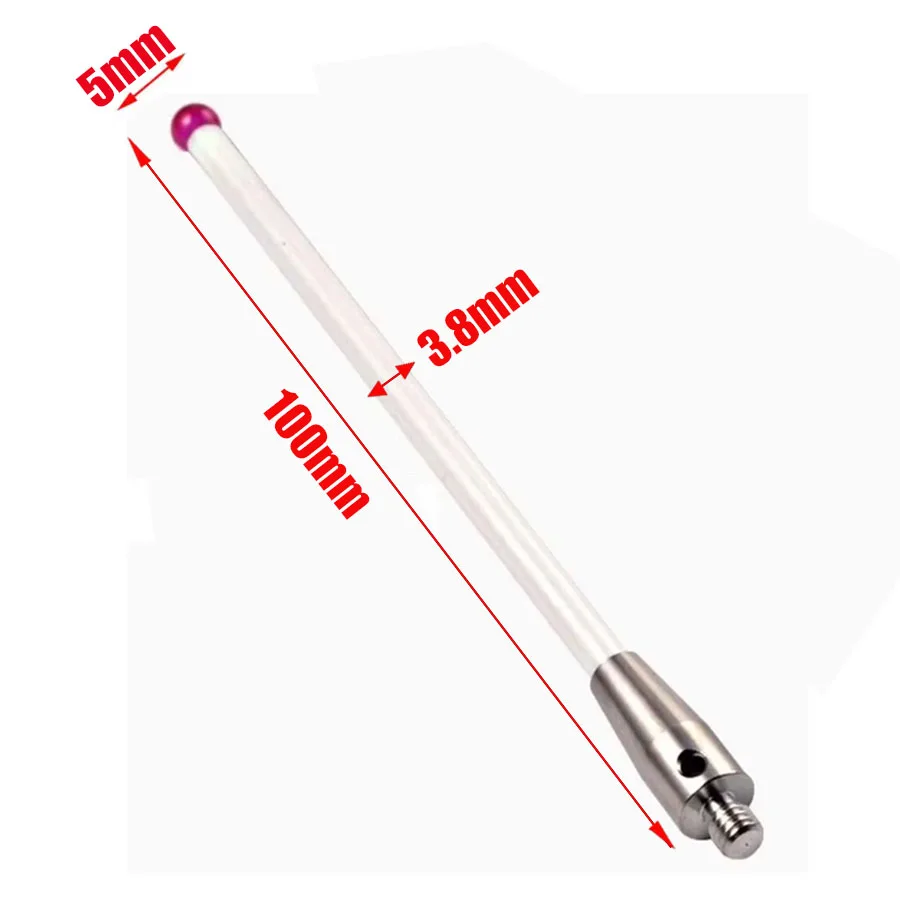 M4 thread L100 long red gemstone ceramic contact needle rod 3D three-dimensional measurement three coordinate measurement probe