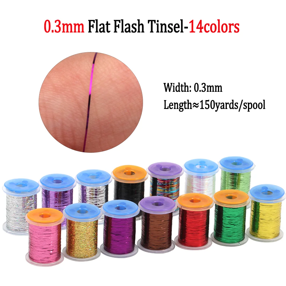 1pc 0.3mm Holographic Flash Tinsel Flat Mylar Tinsel Fly Tying Material For Midge Nymphs Dry/Wet Flies Trout Fishing Lure - view 2