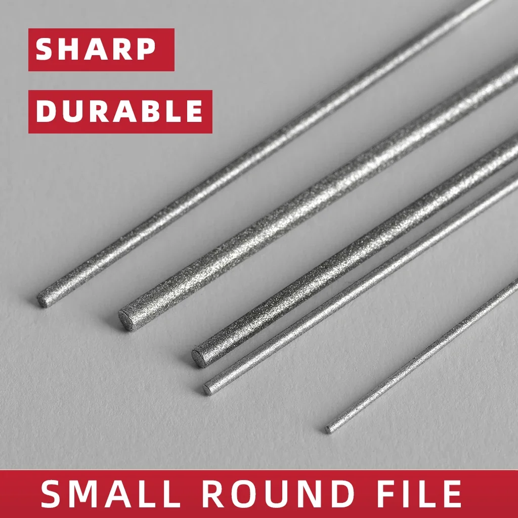 10Pcs Diamond Round File Set Mini Diamond Needle Files for Hole Enlarging, Precision Tool for Jade Metal&Alloy Jewelry Polishing