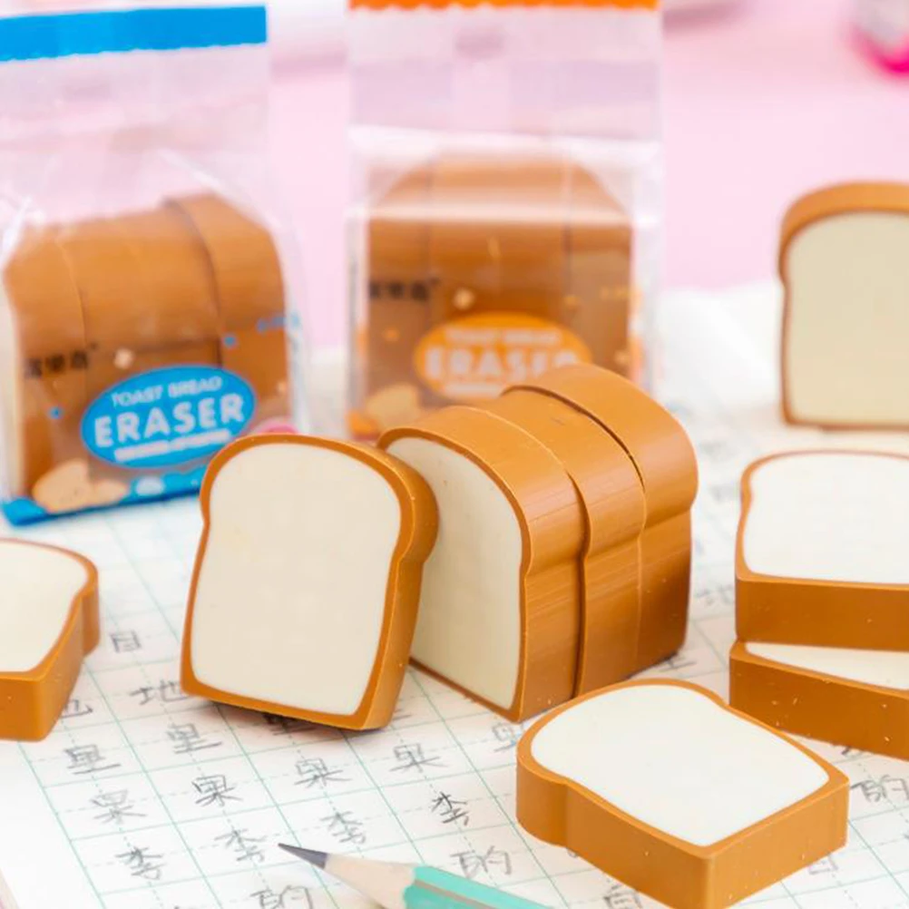 

12Pcs Cartoon School Decorative Pencil Food Supplies Portable Mini Food Cartoon Mini Erasers Shaped Erasers Long Lasting