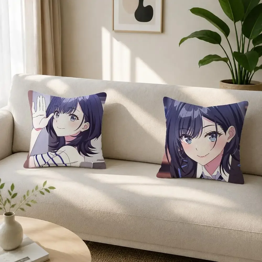 Anime Chitose Is in the Ramune Bottle Cushion Cover Soft Plush Fluffy Throw Pillow Cases for Sofa Bedroom Home Decor