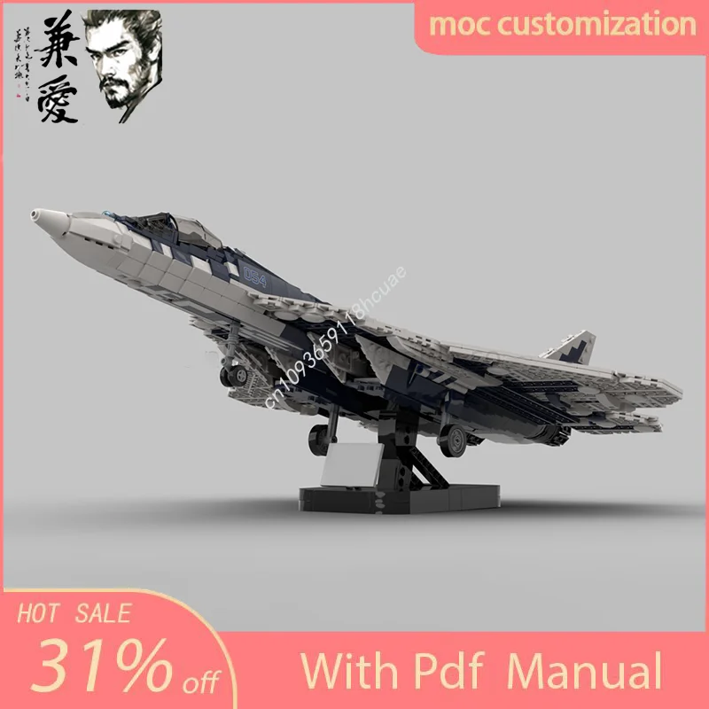 

2063 шт. MOC масштаб 1:35, Su-57 Felon, модель истребителя, строительный блок, сделай сам, креативная сборка, развивающие кирпичи, игрушки, подарок для детей