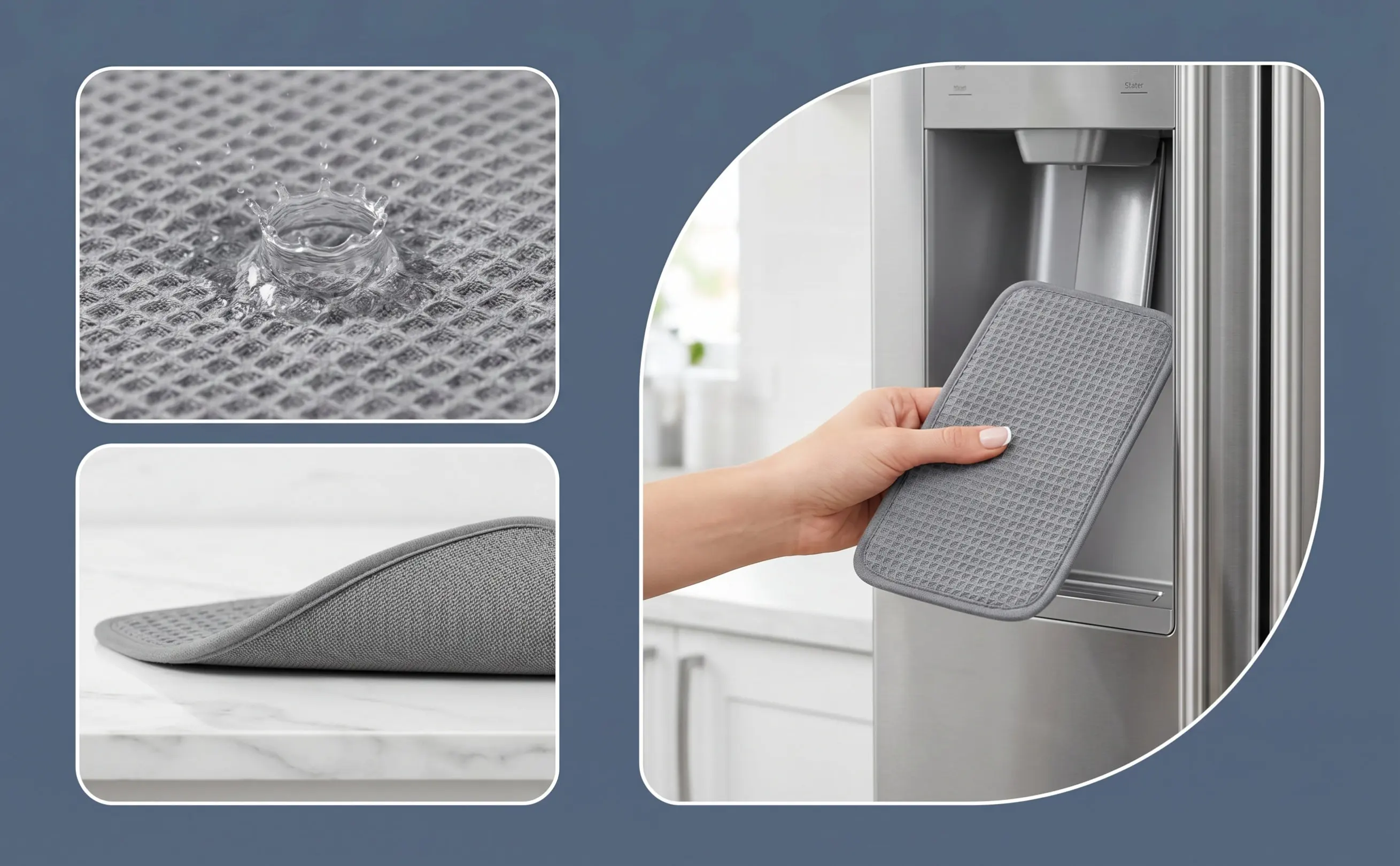 4Pcs Refrigerator Drip Catcher Absorbent Pads Waterproof Design for Water Dispenser Spill Tray Fridge Drip Mat