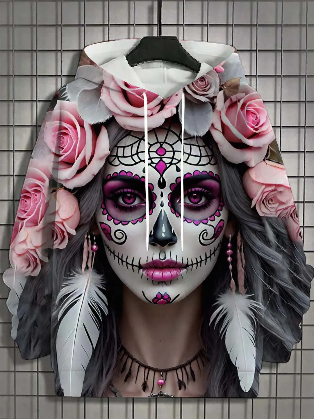 Fashion Women's Hoodie for Girls Autumn New Men's Long Sleeve Tops Sexy Girls Clothes Horror Undead Skull Pattern Unisex Tops