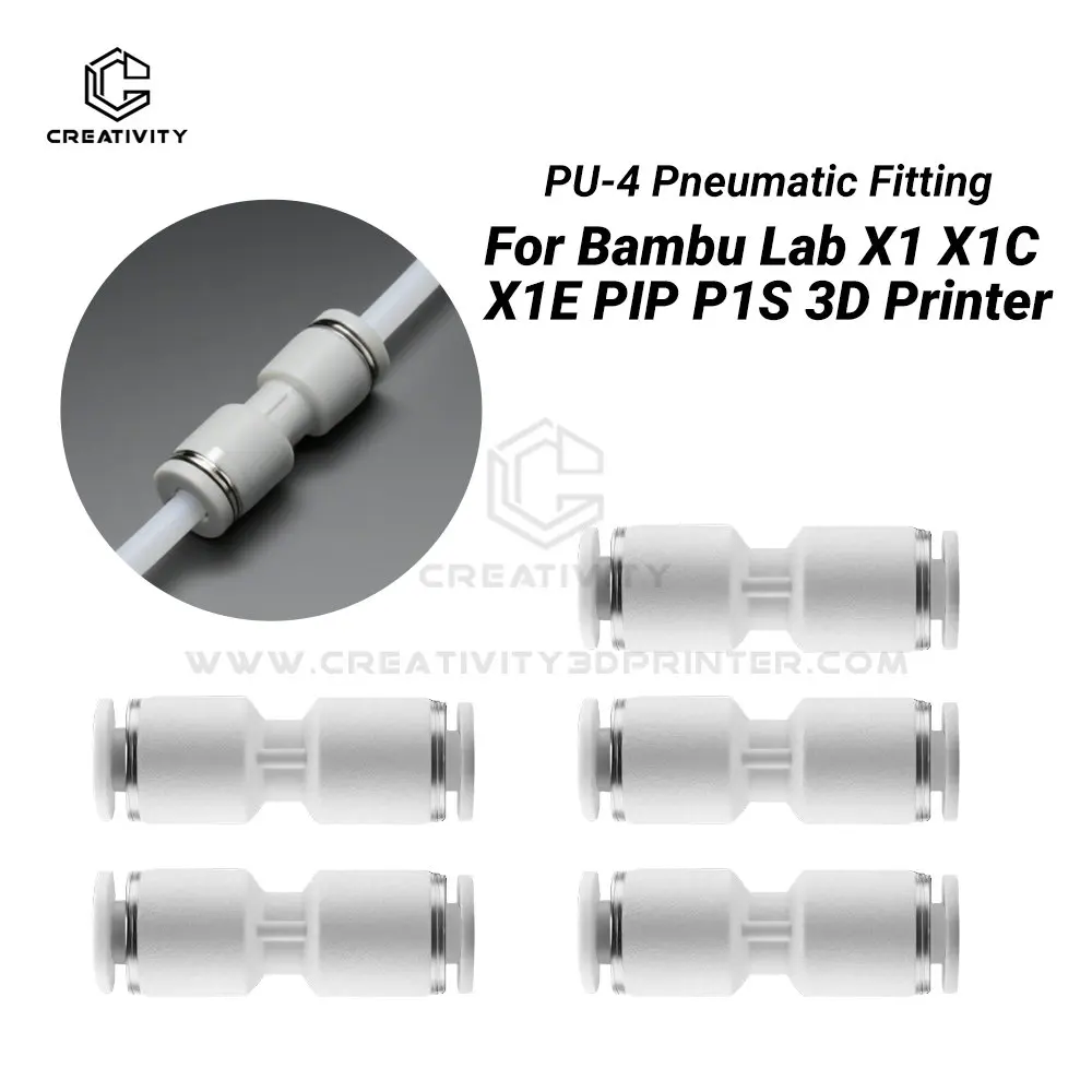 

5/10PC 3D Printer PTFE Pneumatic Fitting Tube Connector 1.75mm Filament Extruder Quick Connector for Lab X1 X1C P1P P1S