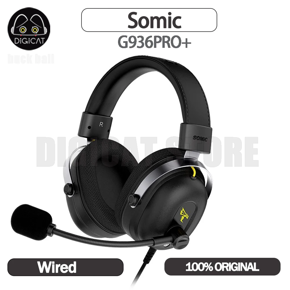 Somic G936PRO+ Headset USB Wired Earphones Lightweight Portable Esports Gaming G936 PRO Plus Headphones Customized Headphones