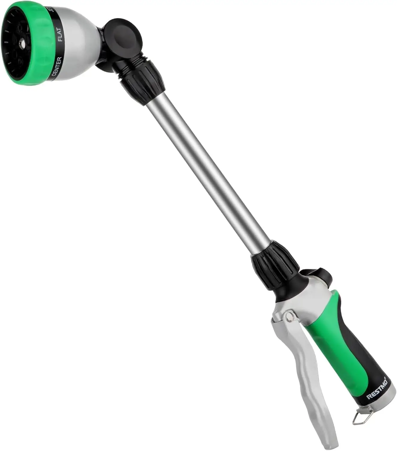 

Металлическая лейка-распылитель, сверхпрочная садовая насадка для шланга с углом распыления 180° ° Поворотная насадка-распылитель с храповым механизмом, 16-дюймовый шланговый распылитель с 7 режимами