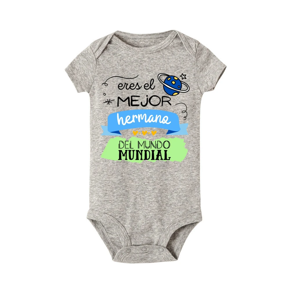 بدلة رومبير للأطفال مطبوعة بأكمام قصيرة من You Are The Best Sister/Brother في العالم بالكامل، بدلة مضحكة لحديثي الولادة للجنسين