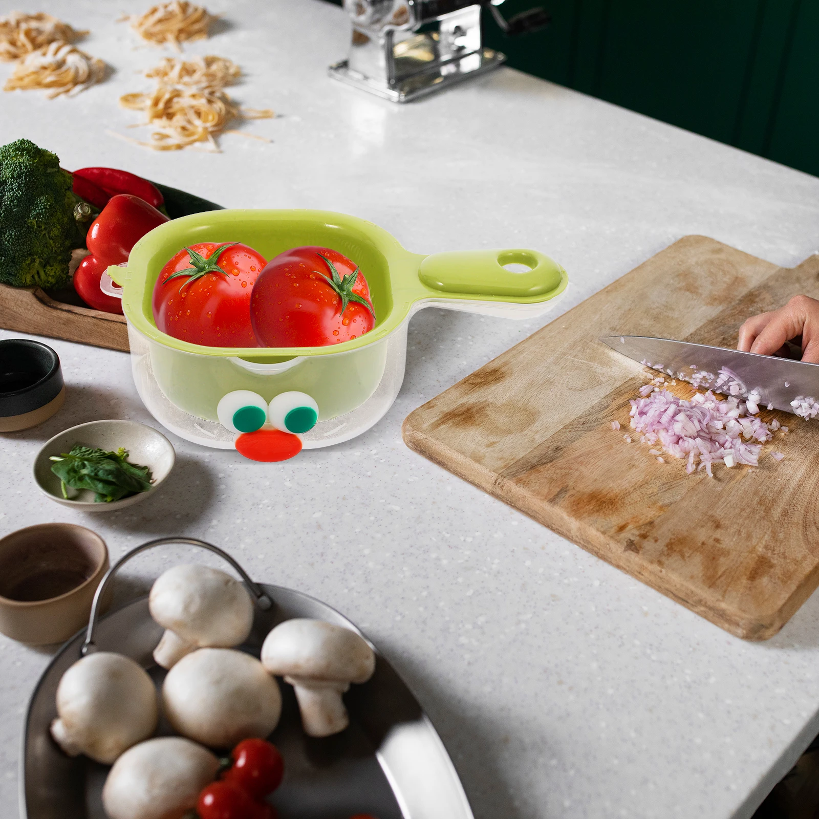 

3 set Fruit Washing Bowl Drain Basket For Kitchen Plastic Storage Basket Household Fruit Drainer Bowl Efficient Drainage