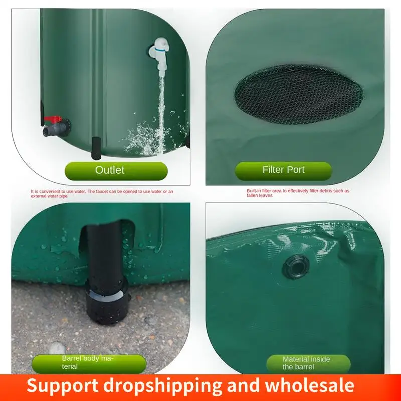 Tanque de armazenamento de água para reciclagem de água da chuva aa86, balde de irrigação de jardim, recipiente de coleta, barril de armazenamento de água de jardim