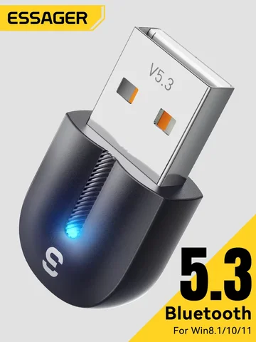 Essager USB Bluetooth 5.3 Adapter Aux Audio Receiver Transmitter For PC Speaker Laptop soundbox Wireless Mouse USB Transmitter