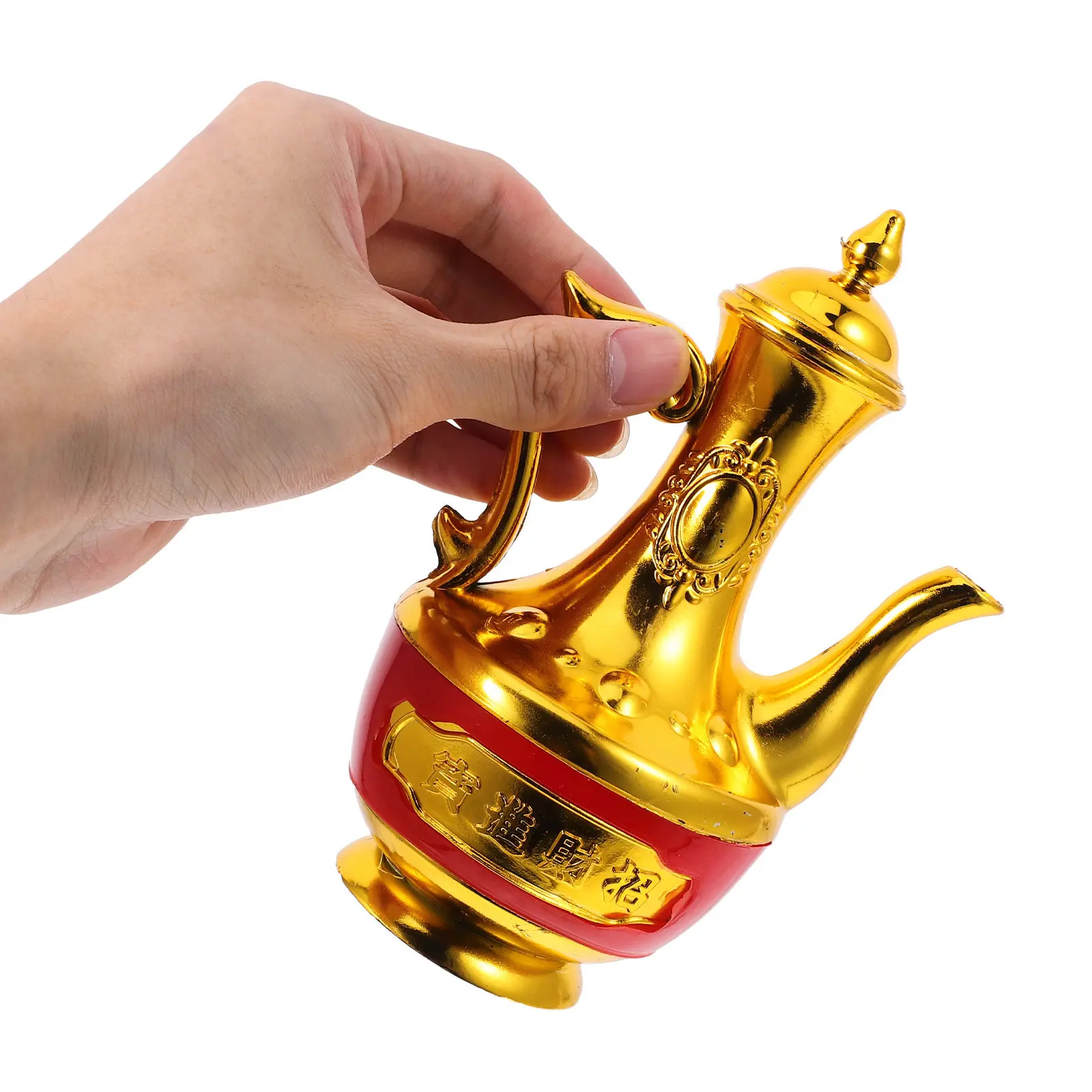 Gold-Plated Buddhist Altar Offering Set Teapot Kettle Sacrificial Cups Water Bowls for Chinese Tibetan Worship Meditation