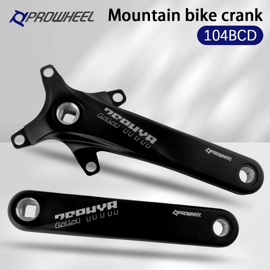 Prowheel Square Hole MTB Kurbel 170 175mm Mountainbike Kurbelarm 104BCD Kettenblatt 8 9 10 11 12 Gang Fahrradteile – Detail 1