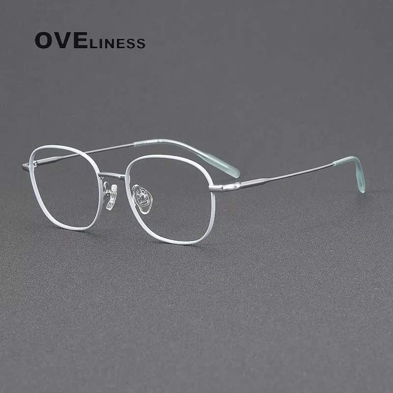

Pure Titanium Eyeglasses Frame Women Men New Brand Design Retro Square Glasses frame Vintage full Eyewear High Quality spectacle