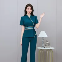 Vêtements de travail pour femmes, costume de serveur d'hôtel, Salon de beauté, Spa, Massage, café des ongles, bain de pieds Sexy, Sauna, technicien, pantalon global, uniforme 3